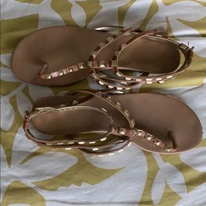 BCBG studded nude sandals